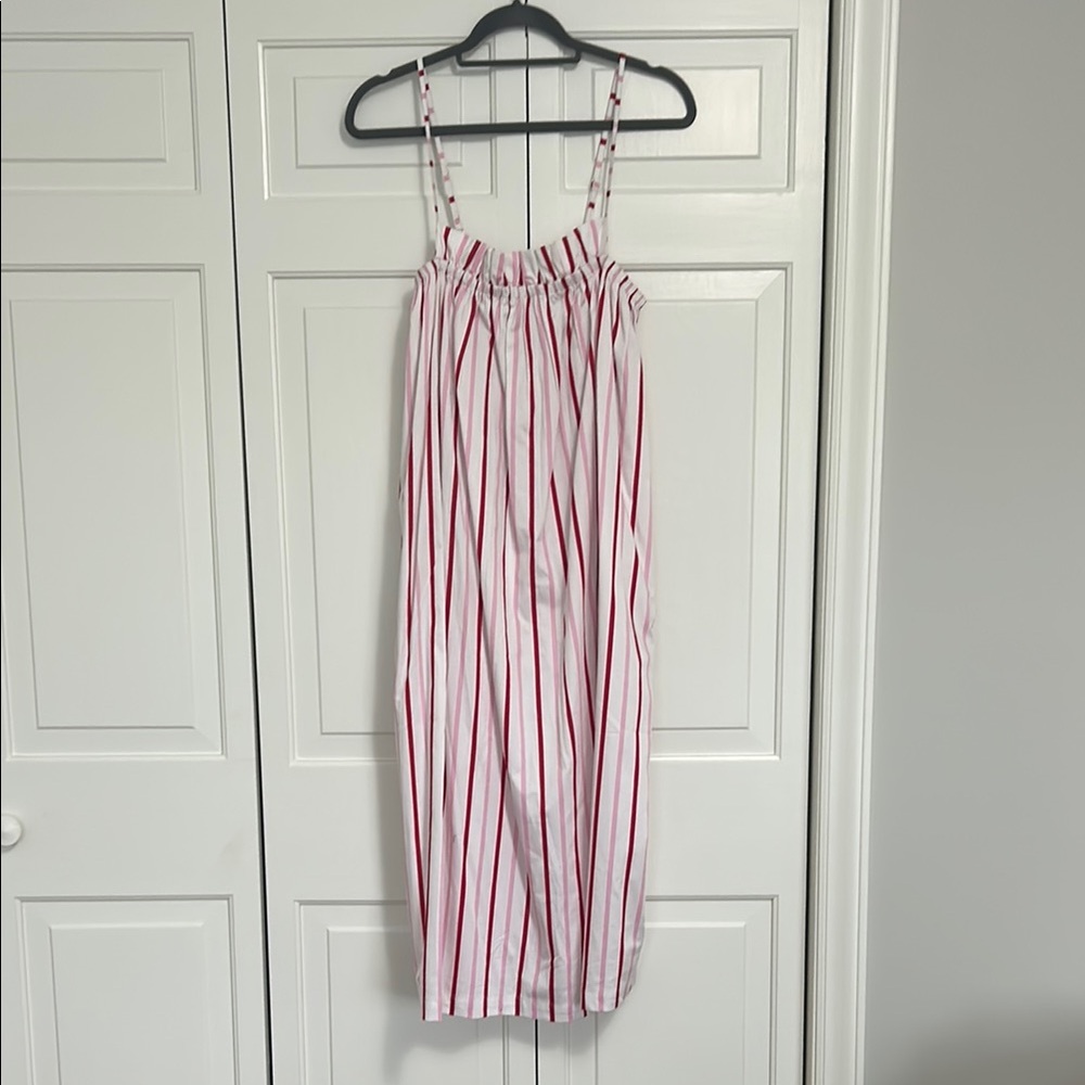 LAKE Poplin Ruffle Midi Nightgown